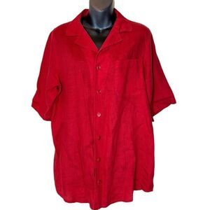Flax mens button up 100% linen shirt size P lightweight summer